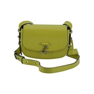 NEW JIMMY CHOO women's leather small shoulder bag in lime yellow